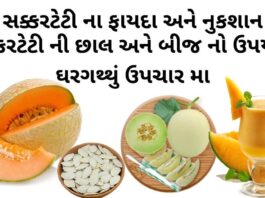 સક્કરટેટી ના ફાયદા - સક્કરટેટી ના નુકસાન - સક્કરટેટી ની છાલ અને બીજ નો ઉપયોગ ઘરગથ્થું ઉપચાર મા - sakar teti na fayda - Muskmelon benefits in Gujarati