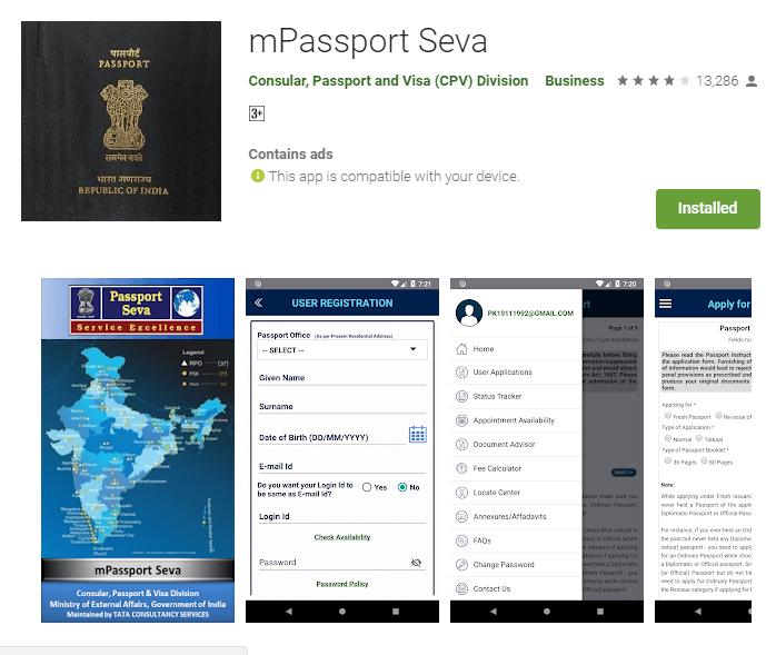 mPassport Seva Application