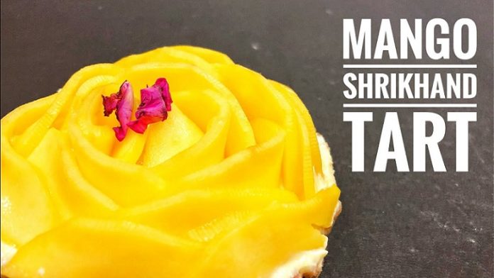 Mango Shrikhand Tart - Mango Shrikhand Tart Recipe In Gujarati - મેંગો શ્રીખંડ ટાર્ટ રેસીપી