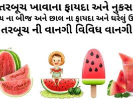 તરબૂચ ના ફાયદા - તરબૂચ ખાવાના ફાયદા અને નુકસાન - તરબૂચ ના બીજ અને છાલ ના ફાયદા - તરબૂચ ની વાનગી - Watermelon benefits in Gujarati - Tarbuch na fayda