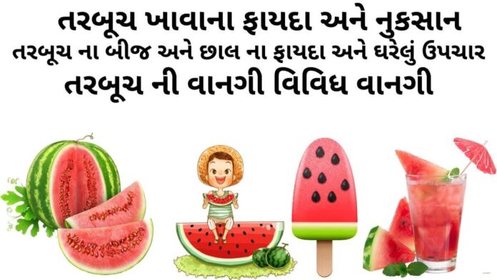 તરબૂચ ના ફાયદા - તરબૂચ ખાવાના ફાયદા અને નુકસાન - તરબૂચ ના બીજ અને છાલ ના ફાયદા - તરબૂચ ની વાનગી - Watermelon benefits in Gujarati - Tarbuch na fayda