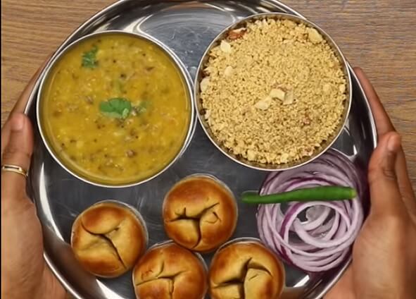 Dal Bati Churma - dal bati recipe in Gujarati