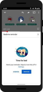 Google Bedtime tools YouTube reminders