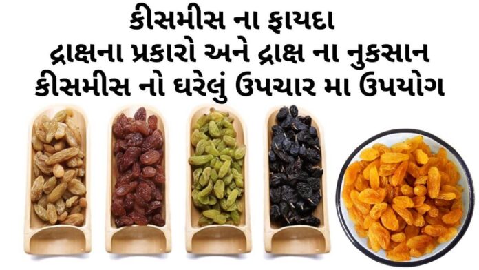 કીસમીસ ના ફાયદા - સૂકી દ્રાક્ષ ખાવાના ફાયદા - Kismis na fayda - drax na fayda in Gujarati – Raisins benefits in Gujarati