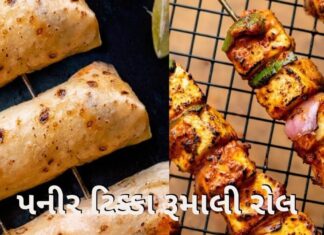 Paneer Tikka Rumali Roll Recipe in Gujarati - Paneer Tikka Rumali Roll Recipe - પનીર ટિક્કા રૂમાલી રોલ રેસીપી