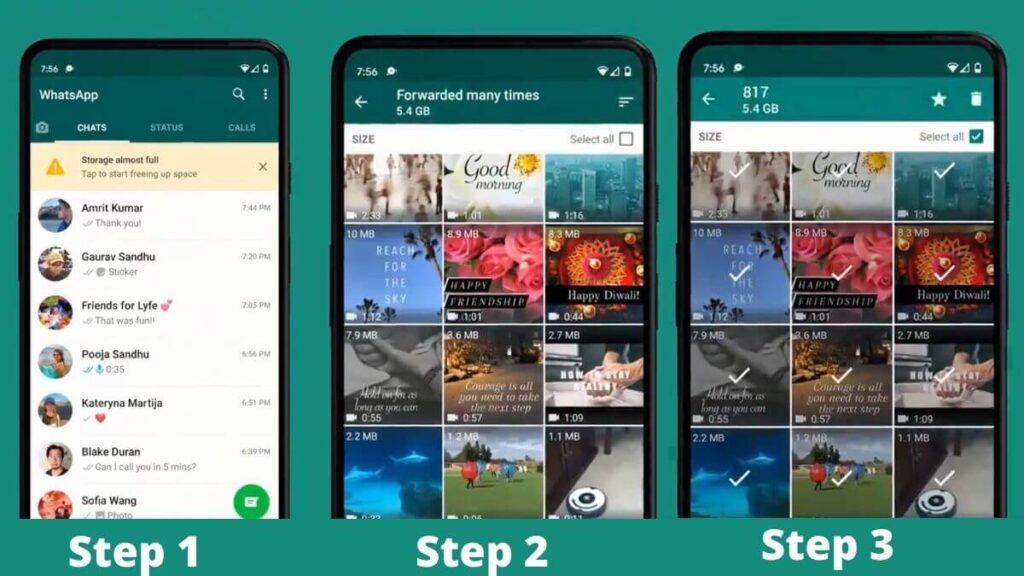 WhatsApp storage management tool Step 1