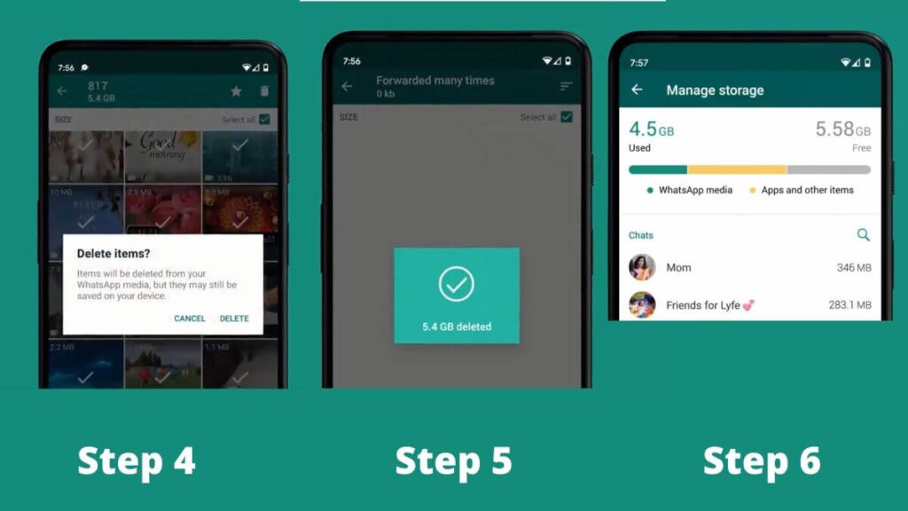 WhatsApp storage management tool Step 2
