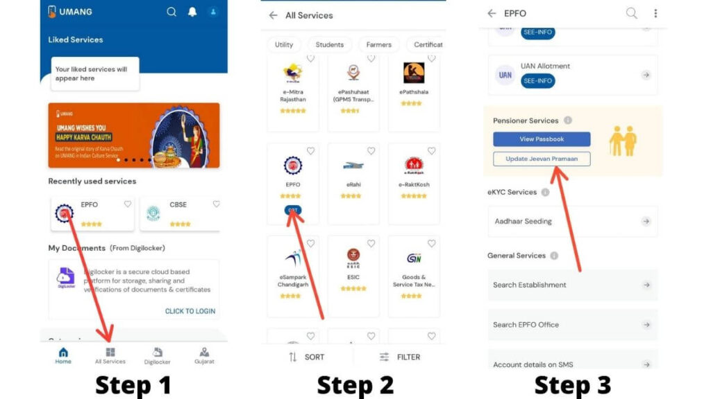 online register Life certificate via Umang Application