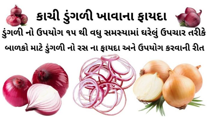 કાચી ડુંગળી ખાવાના ફાયદા - ડુંગળી ના ઘરેલું ઉપાયો - બાળકો માટે ડુંગળી નો રસ ના ફાયદા - કાંદા ના ફાયદા - ડુંગળી ના ફાયદા – ડુંગળી નો ઉપયોગ - dungri khavana fayda - dungri na gharelu upay