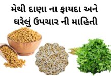 methi na dana na fayda - મેથી દાણા ના ફાયદા - fenugreek health benefits in Gujarati - મેથી દાણા ના ઘરેલું ઉપચાર ની માહિતી