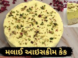 મલાઈ આઇસક્રીમ કેક બનાવવાની રીત - Malai Ice Cream Cake Recipe in Gujarati