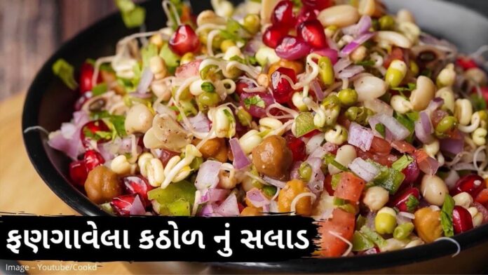 ફણગાવેલા કઠોળ નું સલાડ બનાવવાની રીત - ફણગાવેલા કઠોળ નું કચુંબર બનાવવાની રીત - fangavela kathol nu salad recipe in gujarati