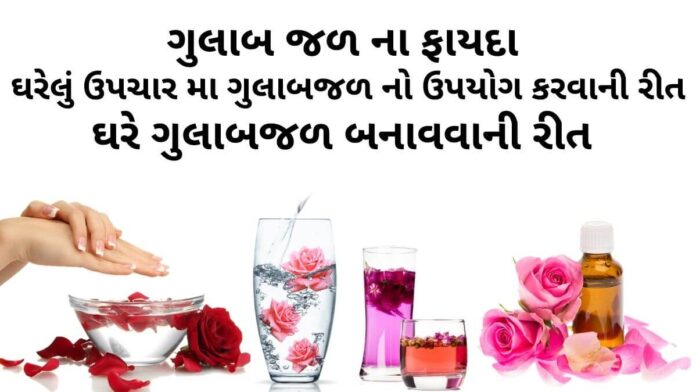 ગુલાબજળ ના ફાયદા - ગુલાબજળ નો ઉપયોગ ઘરેલું ઉપચારમા - ગુલાબજળ બનાવવાની રીત gulab jal na fayda - gulab jal banavani rit - rose water benefits in Gujarati