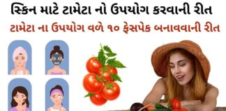 સ્કિન માટે ટામેટા નો ઉપયોગ કરવાની રીત - ટામેટા નો ફેસપેક - સ્કીન કેર ટિપ્સ - ફેસપેક બનાવવાની રીત