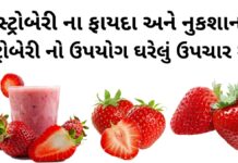 સ્ટ્રોબેરી ના ફાયદા - સ્ટ્રોબેરી ના નુકશાન - strawberry na fayda - strawberry benefits in Gujarati