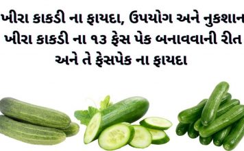 ખીરા કાકડી ના ફાયદા - ખીરા કાકડી નો ઉપયોગ - ખીરા કાકડી ના ફેસ પેક -khira kakdi na fayda - khira kakdi no upyog