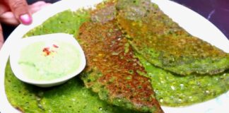 પાલક, સોજી, ઘઉંના લોટથી હેલ્ધી ઢોસા અને ચટણી બનાવવાની રીત પાલક, સોજી, ઘઉંના લોટથી હેલ્ધી ઢોસા અને ચટણી બનાવવાની રીત - Palak soji ane ghau na lot na dhosa banavani rit