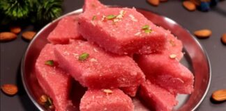 સોજી અને ગુલાબ શરબત ની બરફી બનવાની રીત | Soji ane gulab sarbat ni barfi banavani rit સોજી અને ગુલાબ શરબત ની બરફી બનવાની રીત - Soji ane gulab sarbat ni barfi banavani rit - Soji ane gulab sarbat ni barfi recipe in gujarati