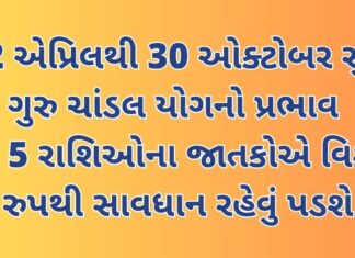 22 april thi start thato guru chandal yog aa 5 rasi na loko dhayn rakhe