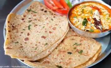 ચાર પડ વાળા પરાઠા અને વઘારેલું દહી બનાવવાની રીત - char pad vara parotha ane vaghrelu dahi banavani rit