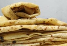 Tava par rumali roti - તવા પર રૂમાલી રોટી