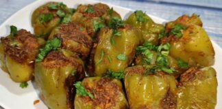 Bharela simla marcha nu shaak banavani recipe | ભરેલા શિમલા મરચા નું શાક બનાવવાની રેસીપી Bharela simla marcha nu shaak - ભરેલા શિમલા મરચા નું શાક