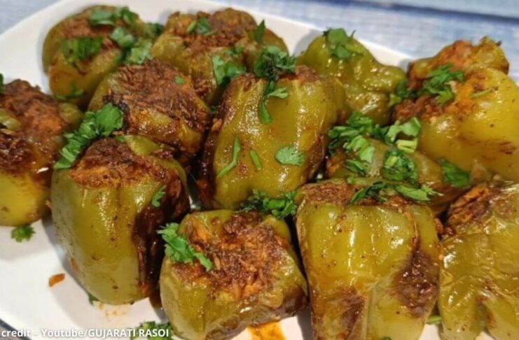 Bharela simla marcha nu shaak - ભરેલા શિમલા મરચા નું શાક