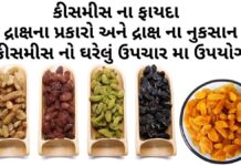 કીસમીસ ના ફાયદા - સૂકી દ્રાક્ષ ખાવાના ફાયદા - Kismis na fayda - drax na fayda in Gujarati – Raisins benefits in Gujarati