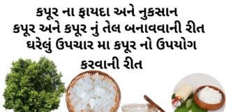 કપૂર ના ફાયદા - kapur na fayda - camphor benefits in Gujarati - kapur na faida - કપૂર બનાવવાની રીત - કપૂર નું તેલ બનાવવાની રીત