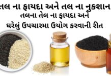 તલ ના ફાયદા - તલ ના તેલ ના ફાયદા -, તલ ના નુકશાન - sesame seeds benefits in Gujarati - Tal na fayda