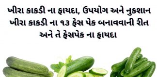 ખીરા કાકડી ના ફાયદા - ખીરા કાકડી નો ઉપયોગ - ખીરા કાકડી ના ફેસ પેક -khira kakdi na fayda - khira kakdi no upyog