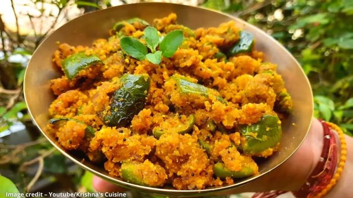 કેપ્સીકમ બેસન નું શાક બનાવવાની રીત - capsicum besan nu shaak banavani rit - capsicum besan nu shaak recipe in gujarati - capsicum besan nu shaak - કેપ્સીકમ બેસન નું શાક