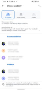 Googles android nearby share Step 3