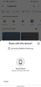 Googles android nearby share Step 7