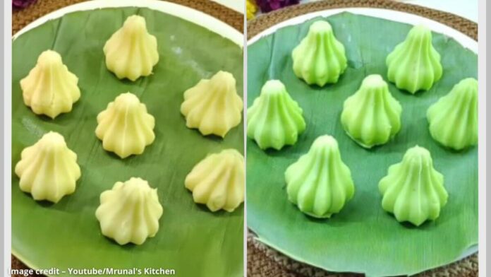 Mava modak ane pan modak banavani rit માવા મોદક અને પાન મોદક બનાવવાની રીત - Mava modak ane pan modak banavani rit - Mava modak and pan modak recipe in gujarati